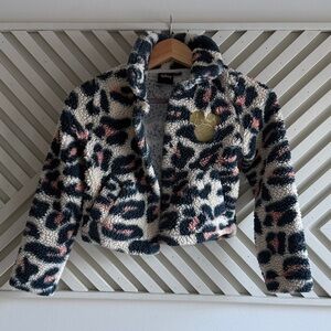 Disney Kids Sherpa Jacket - Cream, Black, and Pink